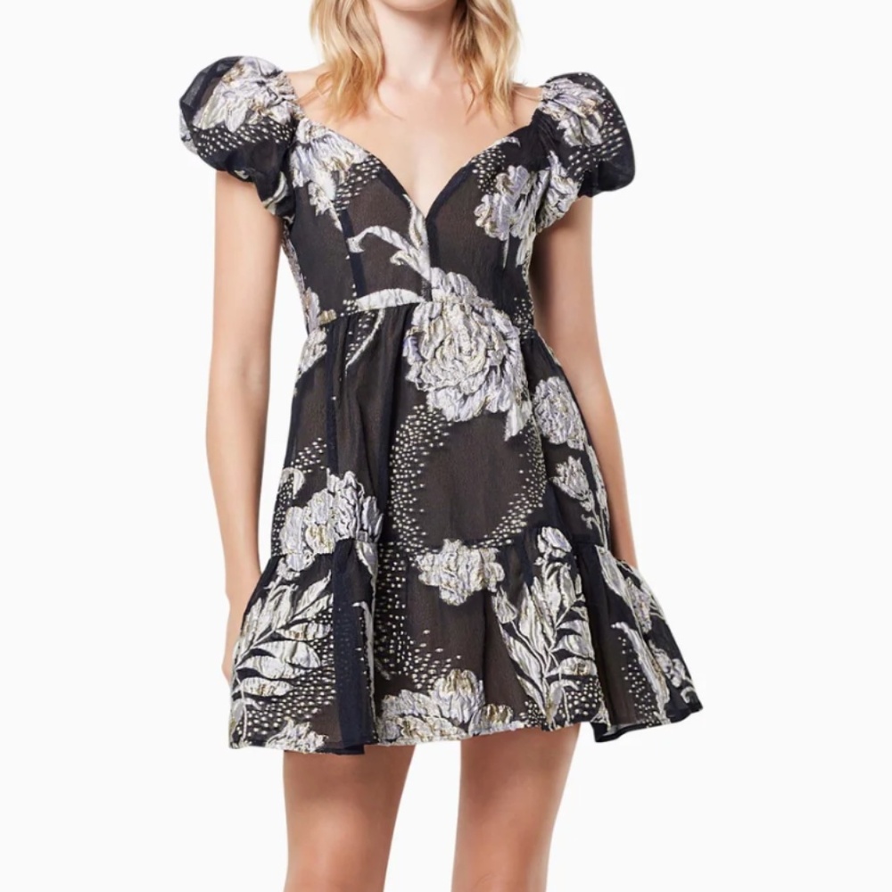 ELLIATT- PICARD JACQUARD MINI DRESS IN BLACK